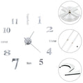 NNEVL 3D Wall Clock Modern Design 100 cm XXL Silver-0