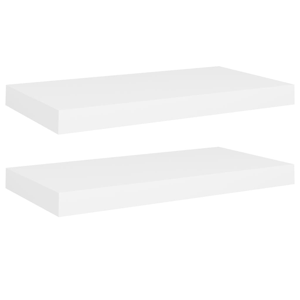NNEVL Floating Wall Shelves 2 pcs White 50x23x3.8 cm MDF