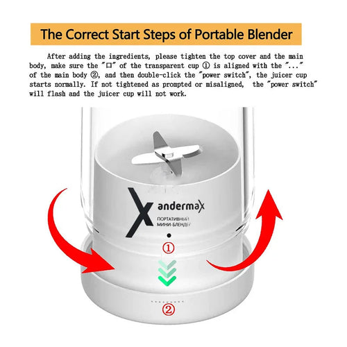 Mini Portable Blender Electric Juicer Fruit Mixers Fruit Extractors